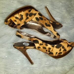 Moda Leopard Slingback Heels Size 7.5